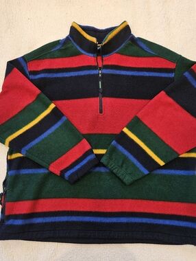 Vintage Ebtek Eddie Bauer Mens Pullover L Fleece Half Zip Striped XXXL